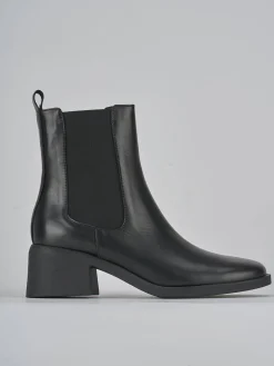 Stivaletti tacco 3cm pelle nero