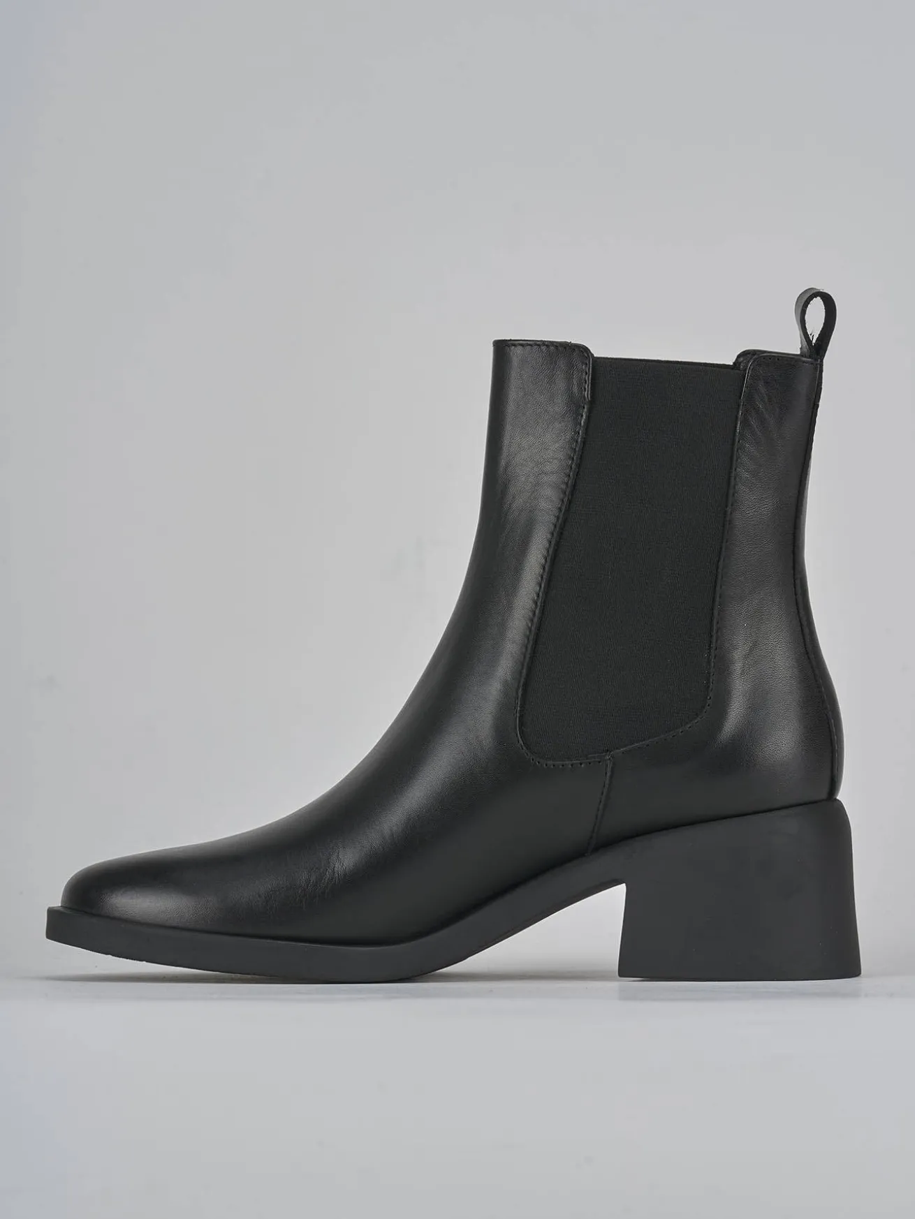 Stivaletti tacco 3cm pelle nero