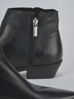 Stivaletti tacco 3cm pelle nero