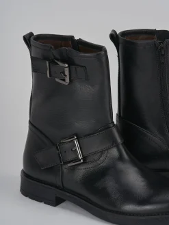 Stivaletti tacco 2cm pelle nero