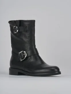 Stivaletti tacco 1cm pelle nero