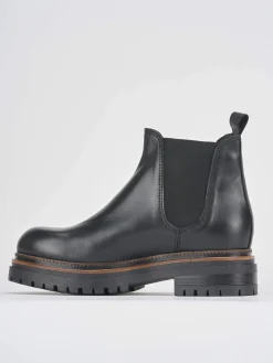 Stivaletti tacco 2cm pelle nero