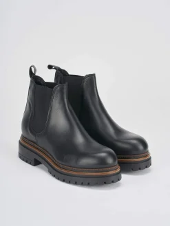 Stivaletti tacco 2cm pelle nero