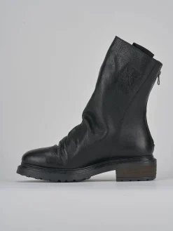 Stivaletti tacco 1cm pelle nero