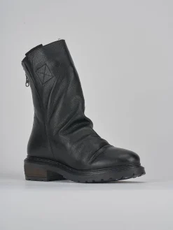 Stivaletti tacco 1cm pelle nero