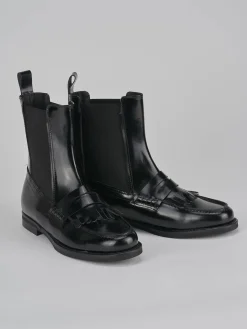 Stivaletti tacco 1cm pelle nero