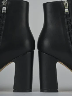 Stivaletti tacco 9cm pelle sostenibile nero