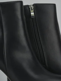 Stivaletti tacco 9cm pelle sostenibile nero