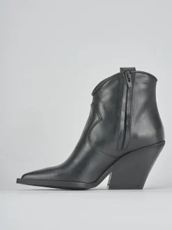 Stivaletti tacco 7cm pelle nero