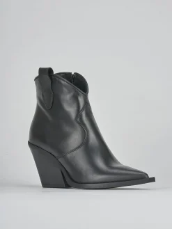 Stivaletti tacco 7cm pelle nero