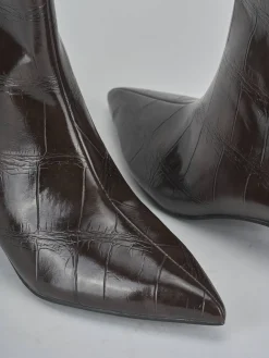 Stivaletti tacco 5cm pelle sostenibile testa