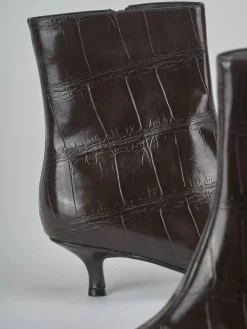 Stivaletti tacco 5cm pelle sostenibile testa