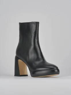 Stivaletti tacco 9cm pelle nero