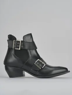 Stivaletti tacco 4cm pelle nero