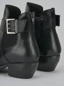 Stivaletti tacco 4cm pelle nero