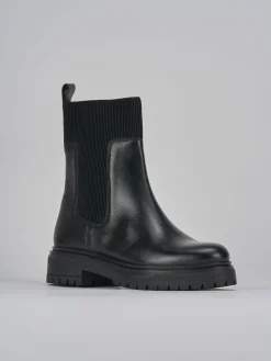 Stivaletti tacco 1cm pelle nero