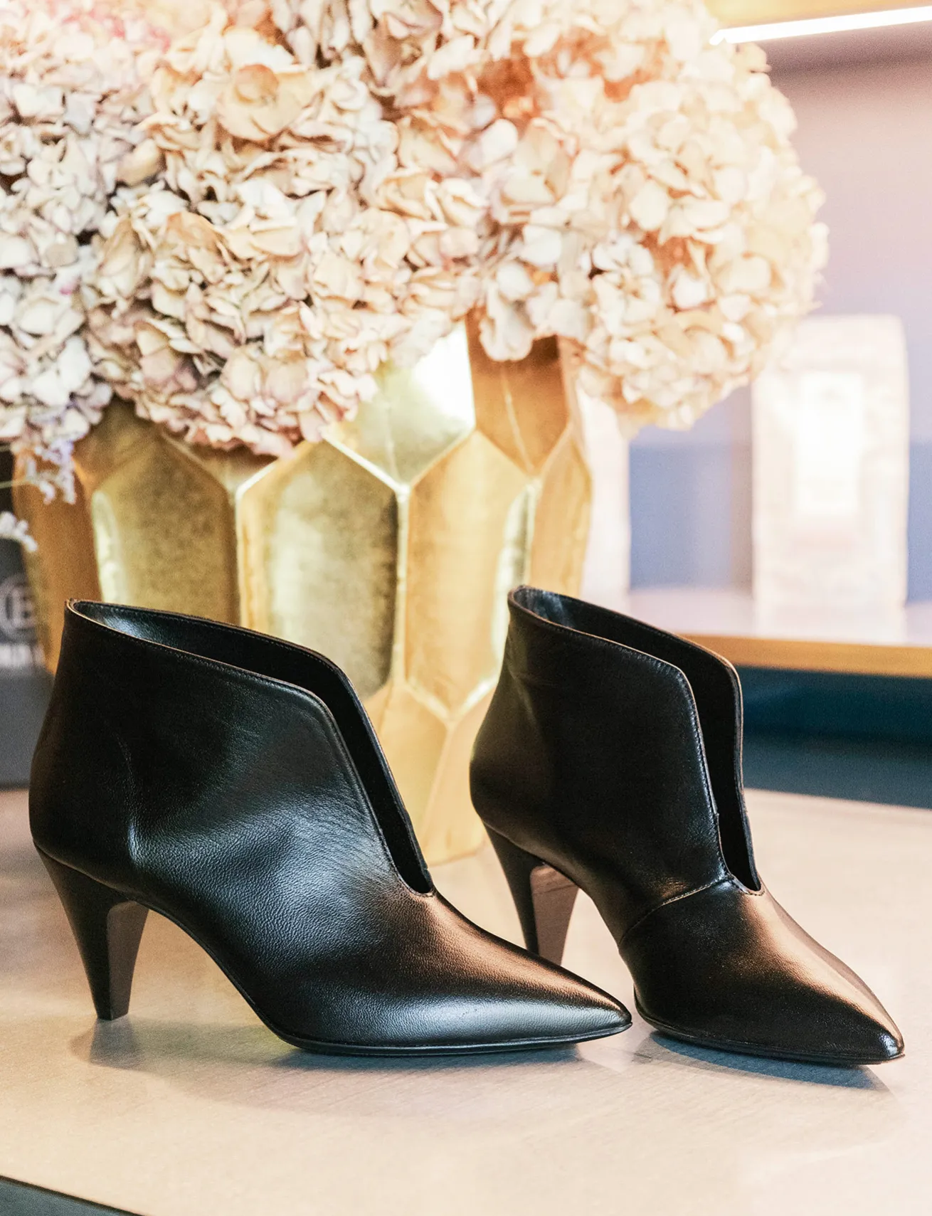 Stivaletti tacco 8cm pelle nero