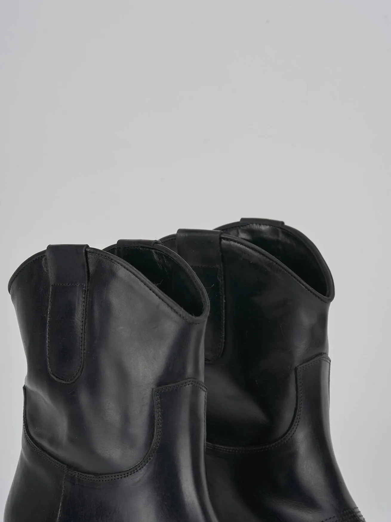 Stivaletti tacco 3cm pelle nero