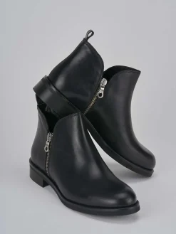 Stivaletti tacco 1cm pelle nero