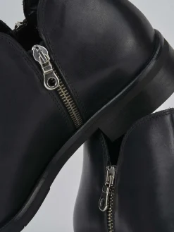 Stivaletti tacco 1cm pelle nero