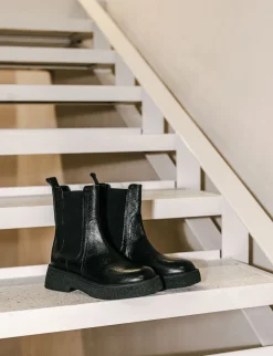 Stivaletti tacco 2cm pelle nero