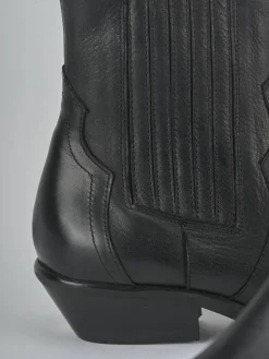 Stivaletti tacco 4cm pelle nero