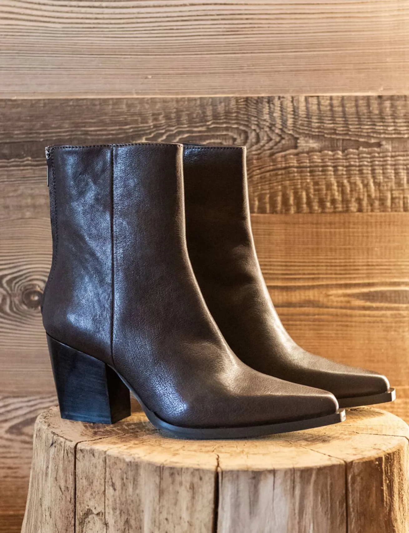 Stivaletti tacco 8cm pelle testa