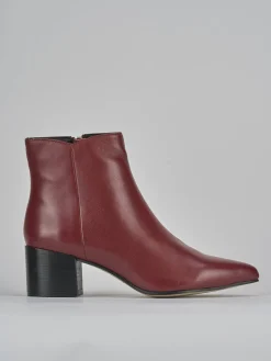 Stivaletti tacco 5cm pelle rosso