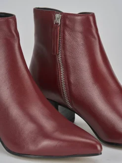 Stivaletti tacco 5cm pelle rosso