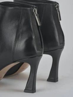 Stivaletti tacco 8cm pelle nero