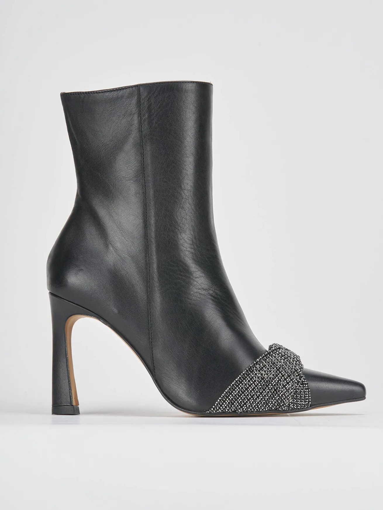 Stivaletti tacco 9cm pelle nero