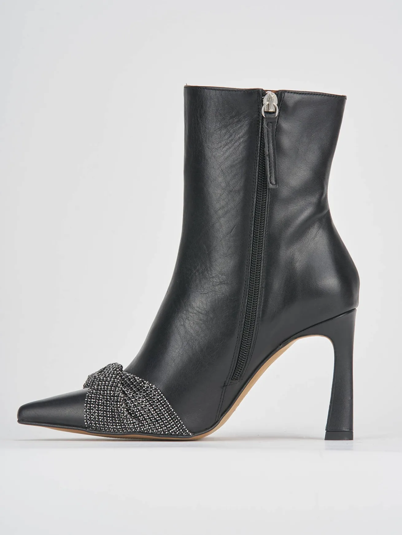 Stivaletti tacco 9cm pelle nero