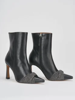 Stivaletti tacco 9cm pelle nero