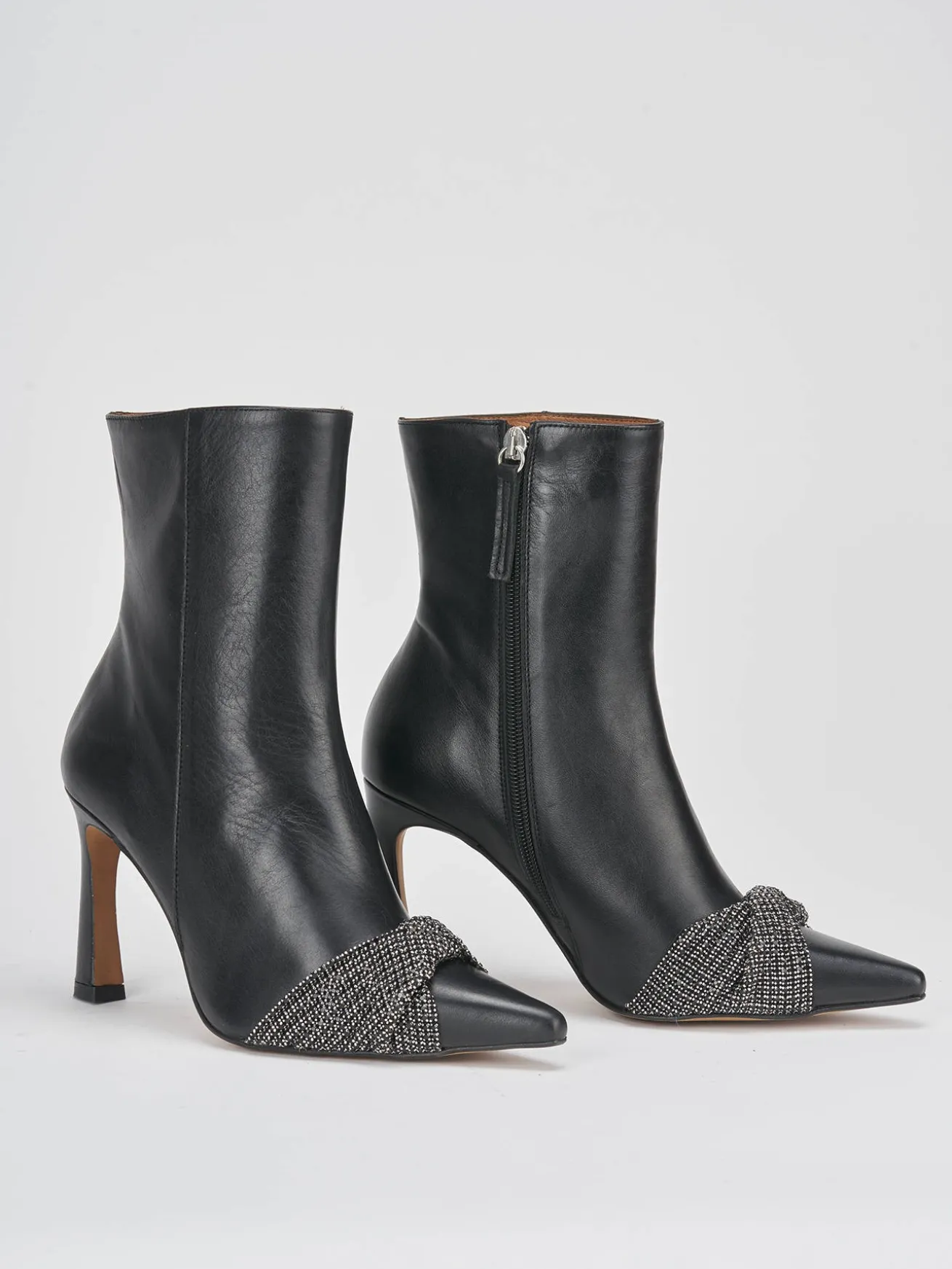 Stivaletti tacco 9cm pelle nero