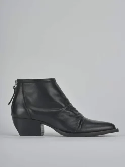 Stivaletti tacco 5cm pelle nero