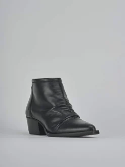 Stivaletti tacco 5cm pelle nero