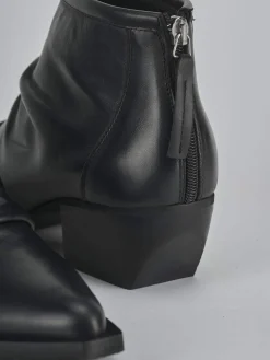 Stivaletti tacco 5cm pelle nero