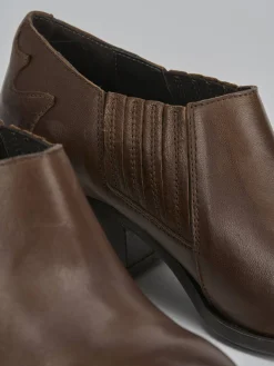 Stivaletti tacco 5cm pelle beige