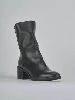 Stivaletti tacco 5cm pelle nero