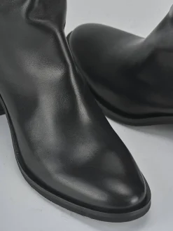 Stivaletti tacco 5cm pelle nero