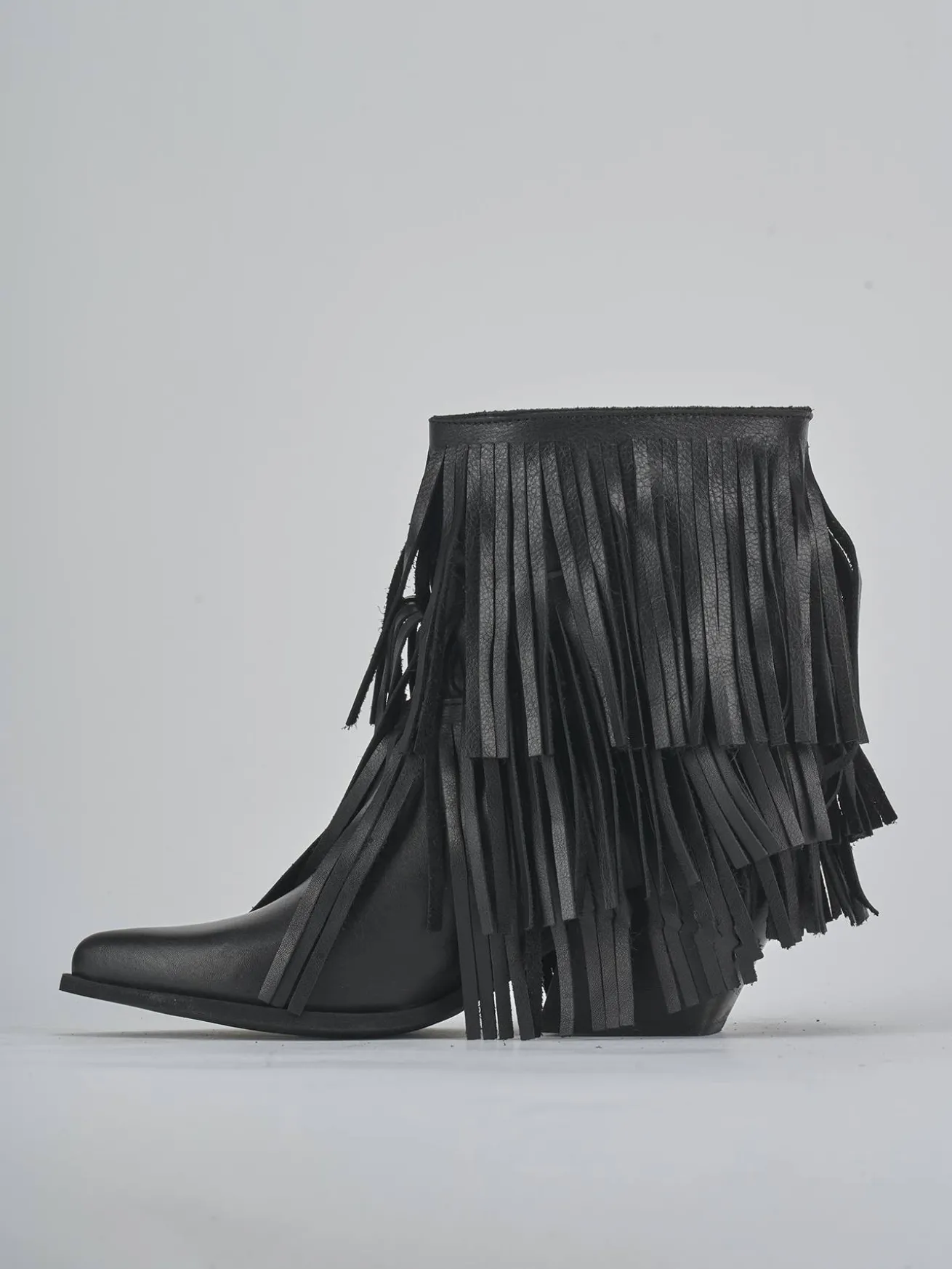 Stivaletti tacco 7cm pelle nero