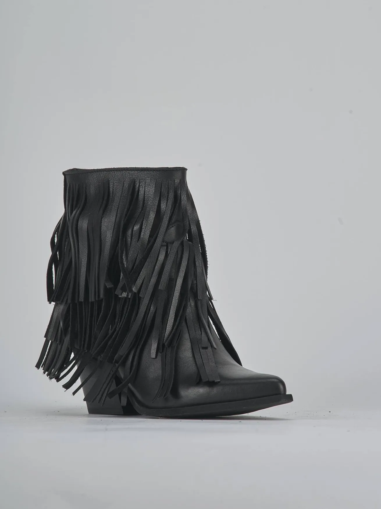 Stivaletti tacco 7cm pelle nero