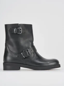 Stivaletti tacco 3cm pelle nero