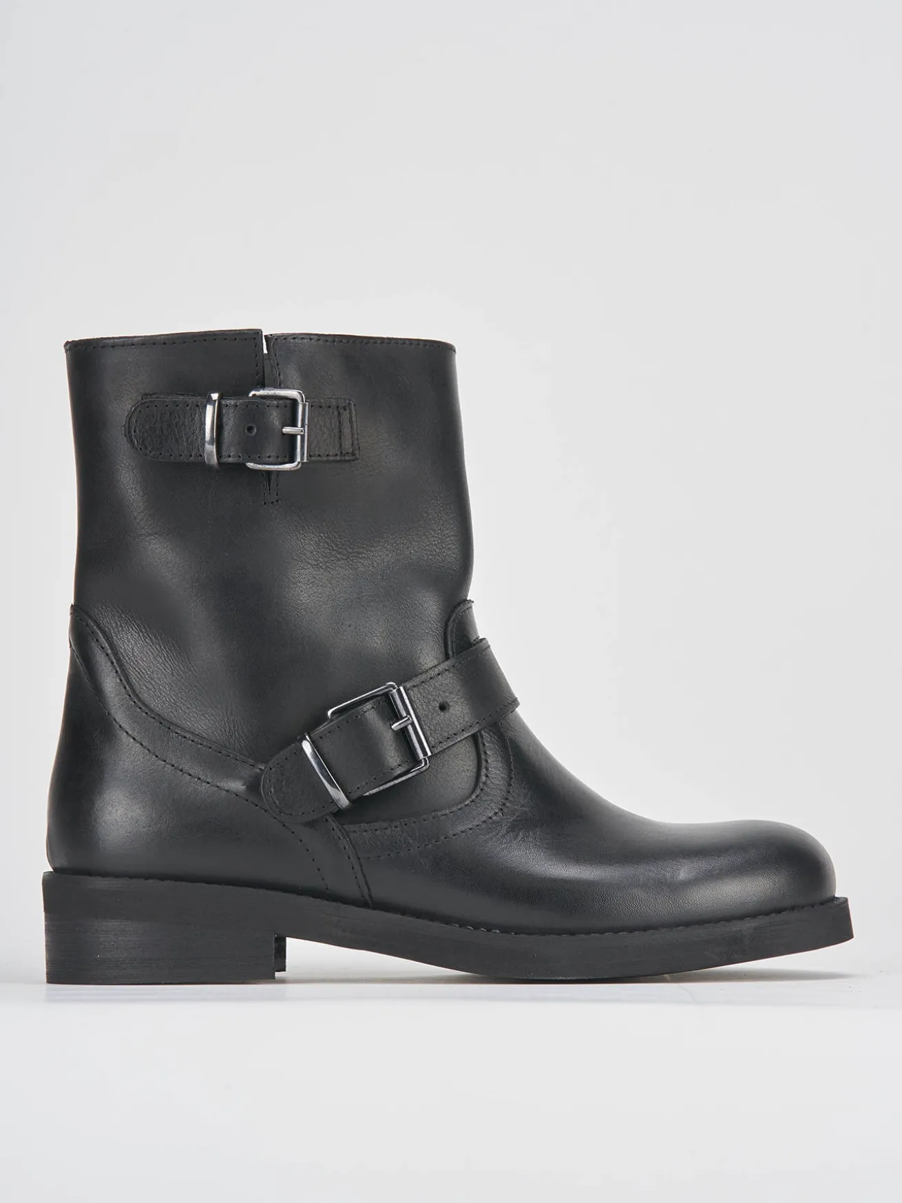 Stivaletti tacco 3cm pelle nero