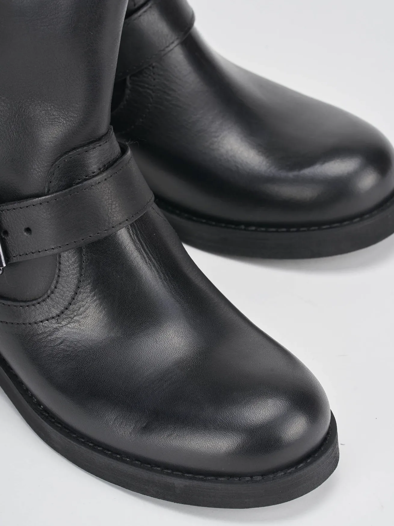 Stivaletti tacco 3cm pelle nero