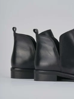 Stivaletti tacco 1cm pelle nero