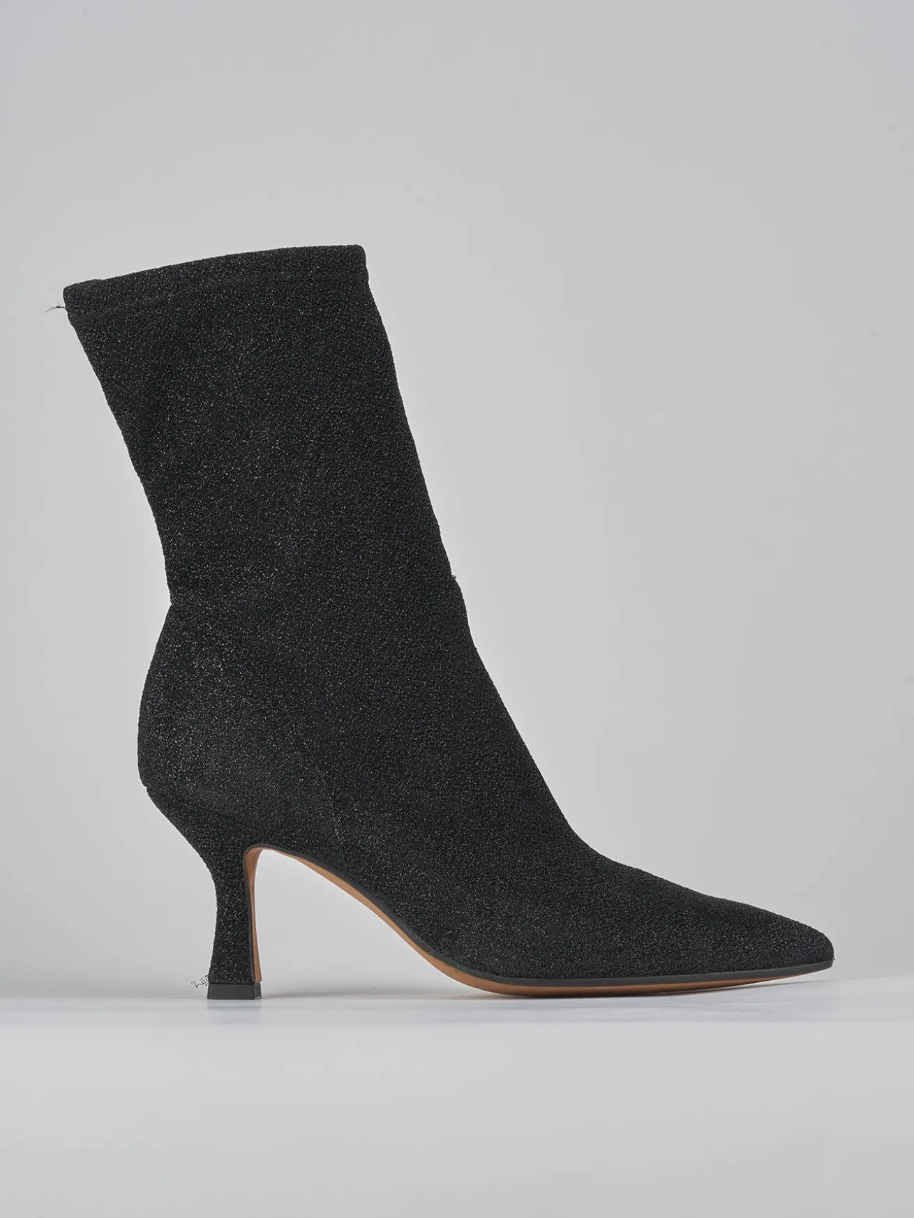 Stivaletti tacco 7cm pelle nero