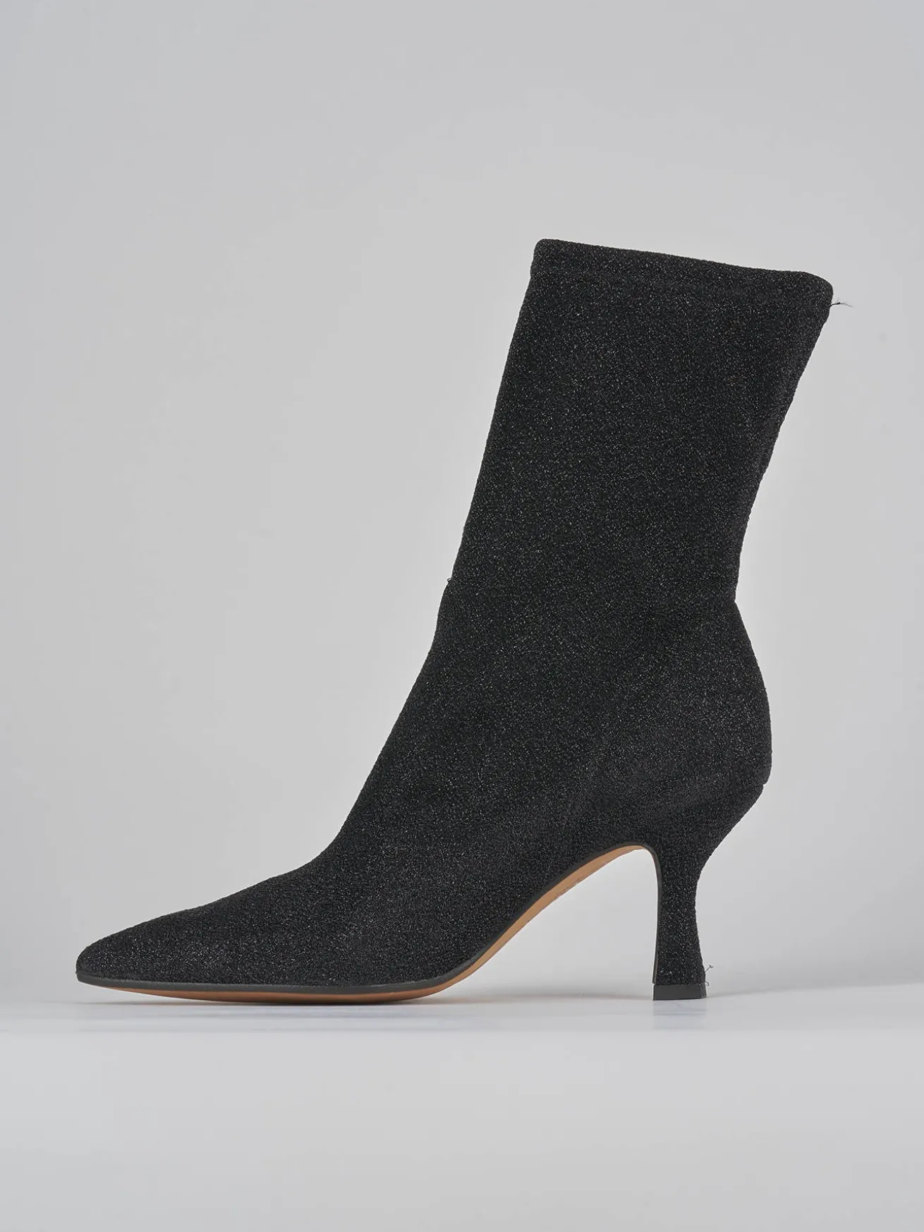 Stivaletti tacco 7cm pelle nero