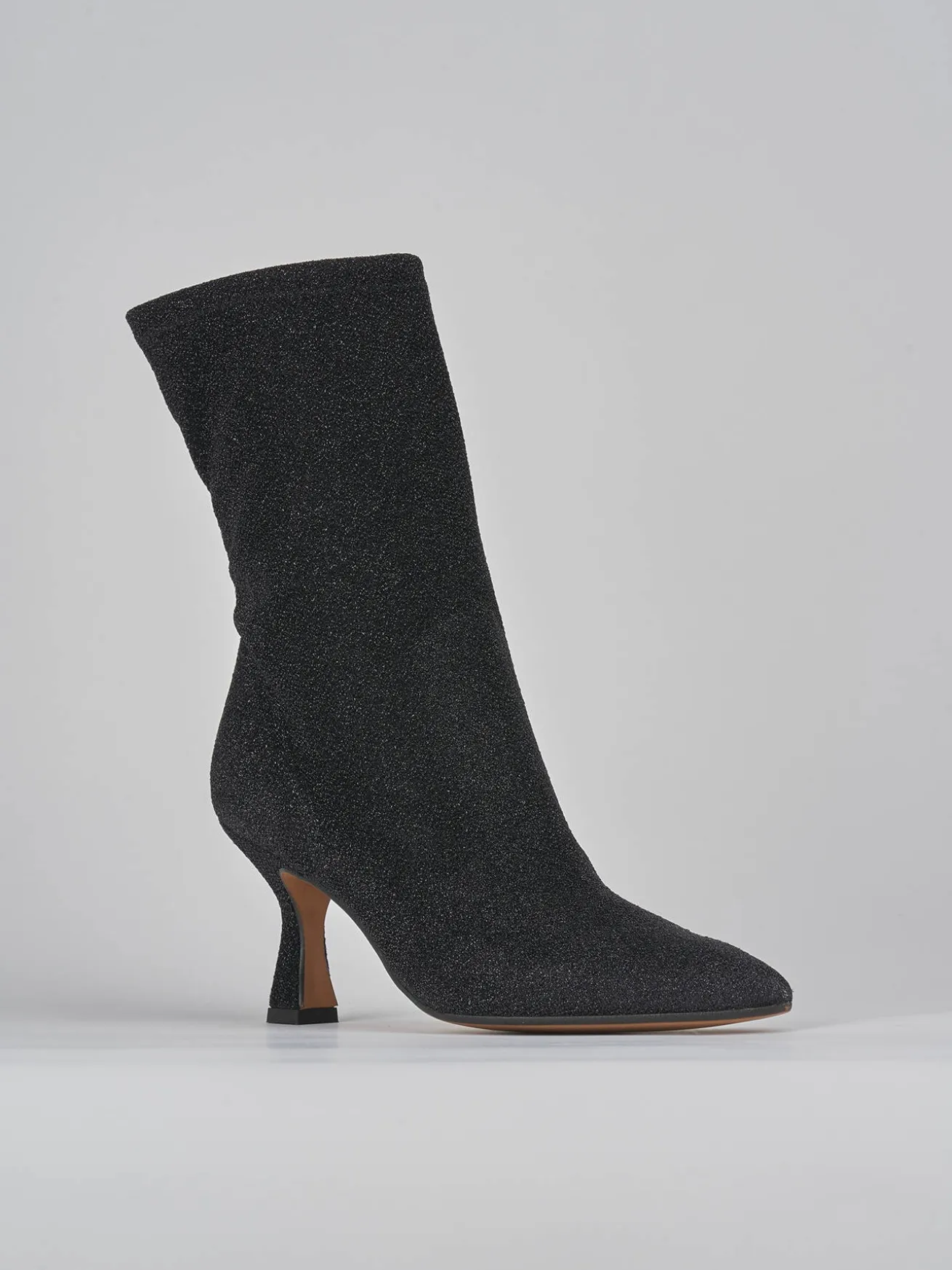 Stivaletti tacco 7cm pelle nero