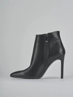 Stivaletti tacco 11cm pelle sostenibile nero